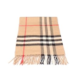 Burberry-House Check Cashmere Scarf-Brown