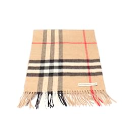 Burberry-House Check Cashmere Scarf-Brown