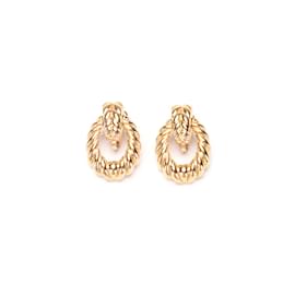 Dior-Twisted Puff Door Knocker Earrings-Golden
