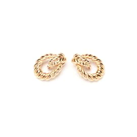 Dior-Twisted Puff Door Knocker Earrings-Golden
