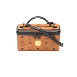 MCM-MCM Visetos Vanity Bag  Canvas Crossbody Bag in Good condition-Orange