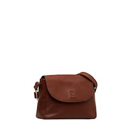 Fendi-Leather Crossbody Bag 25661-Brown