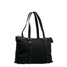Gucci-Gucci GG Canvas Abbey Tote Bag Canvas Tote Bag 141470 in Good condition-Black