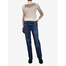 Fendi-Cream high-neck cutout jumper - size IT 36-Cream