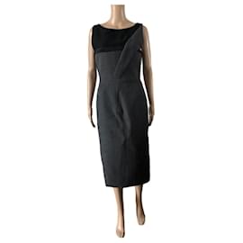 Dior-Dior-Kleid aus grauer Wolle-Grau