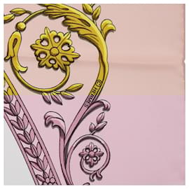 Hermès-HERMÈS CARRÉ 90 LA PROMENADE DE LOMGCHAMPS Foulard Soie Rose Auth 52780-Rose