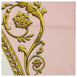 Hermès-HERMES CARRE 90 LA PROMENADE DE LOMGCHAMPS Scarf Silk Pink Auth 52780-Pink