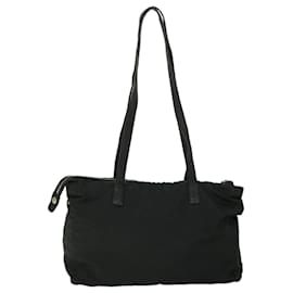 Prada-PRADA Shoulder Bag Nylon Leather Black Auth bs8185-Black