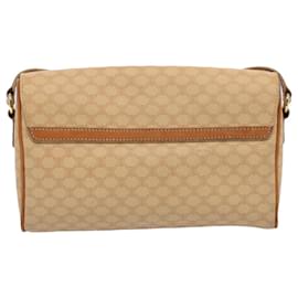 Céline-CELINE Macadam Canvas Shoulder Bag PVC Leather Beige Auth 52441-Beige