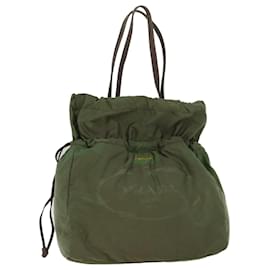 Prada-PRADA Tote Bag Nylon Khaki Auth th3978-Khaki