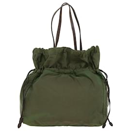 Prada-PRADA Tote Bag Nylon Khaki Auth th3978-Khaki