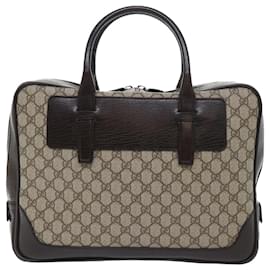 Gucci-GUCCI GG Canvas Hand Bag PVC Leather Beige 101666 Auth yk8422-Beige