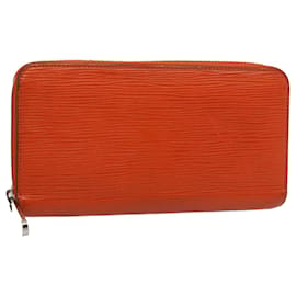 Louis Vuitton-LOUIS VUITTON Epi Zippy Wallet Portefeuille Long Orange Mandarine M60310 Auth LV 52895-Autre,Orange
