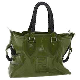 Fendi-FENDI Sac à main Émail Rouge Auth bs7758-Rouge