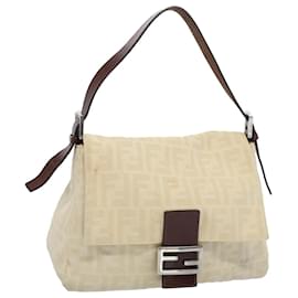 Fendi-FENDI Mamma Baguette Shoulder Bag Beige Auth 52740-Beige