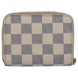 Louis Vuitton-Bolsa de moedas LOUIS VUITTON Damier Azur Zippy N63069 Autenticação de LV 52828-Outro