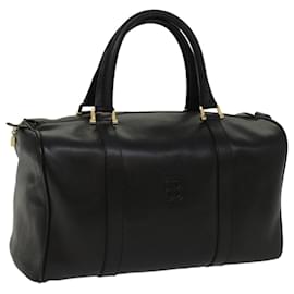 Balenciaga-BALENCIAGA Boston Bag Vintage Leather Black Auth am4980-Black