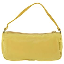 Prada-PRADA Accessory Pouch Nylon Yellow Auth bs8118-Yellow