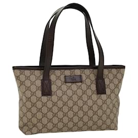 Gucci-GUCCI GG Canvas Einkaufstasche Beschichtetes Canvas Beige 181086 Auth ki3388-Beige