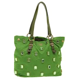 Prada-PRADA Bijoux Shoulder Bag Nylon Green Auth bs7931-Green