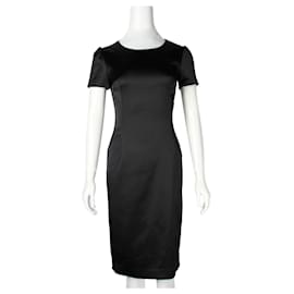 D&G-Black Silky Dress with Leopard Lining-Black
