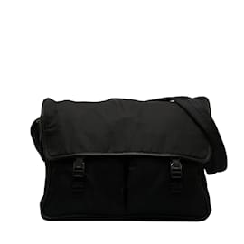 Prada-Prada Tessuto Messenger Bag Canvas Crossbody Bag V165 in Good condition-Black