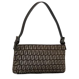 Fendi-Fendi Brown Zucchino Baguette-Brown,Dark brown