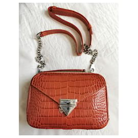 The Kooples-Handbags-Brown,Orange,Light brown,Silver hardware