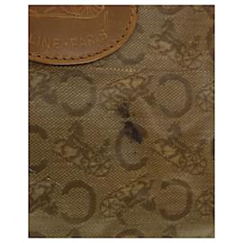 Céline-CELINE C Macadam Canvas Boston Bag Brown Auth bs5755-Brown