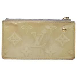 Louis Vuitton-LOUIS VUITTON Monogram Vernis Pochette Cles Geldbörse Pearl M91348 Auth 45743-Weiß
