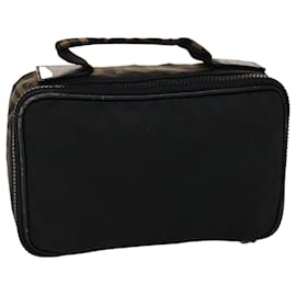Fendi-FENDI Pochette Nylon Cuir Noir Auth 45724-Noir
