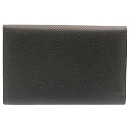 Bulgari-BVLGARI Key Case Cuir Noir Auth ms059-Noir