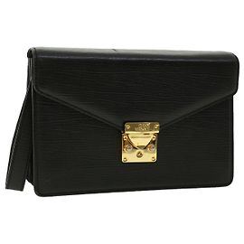 Versus Versace VERSACE Pochette Cuir Noir Auth ar9410 Noir