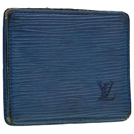 Louis Vuitton-LOUIS VUITTON Epi Porte Monnaie Boite Porte Monnaie Bleu M63695 Auth LV 43541-Bleu
