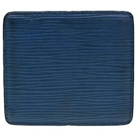 Louis Vuitton-Bolsa Moeda LOUIS VUITTON Epi Porte Monnaie Boite Azul M63695 Autenticação de LV 43541-Azul
