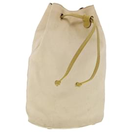 Salvatore Ferragamo-Salvatore Ferragamo Pochette Toile Beige Auth 40121-Marron