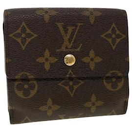 Louis Vuitton-LOUIS VUITTON Portafoglio Portefeuille Elise con monogramma M61654 LV Auth fm2030-Marrone