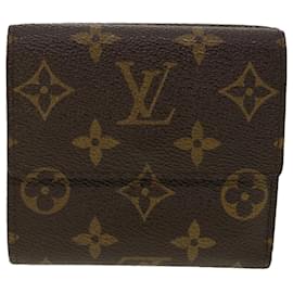 Louis Vuitton-Carteira LOUIS VUITTON Monograma Portefeuille Elise M61654 LV Auth fm2030-Marrom