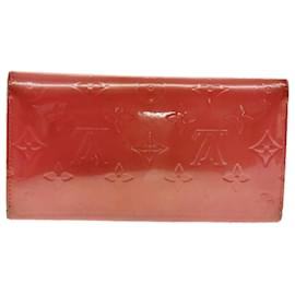 Louis Vuitton-LOUIS VUITTON Vernis Porte Tresol International Long Wallet Pink M91246 LV 43022-Pink