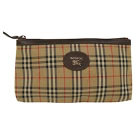 Burberry-Burberrys Nova Check - Bolsa de nailon beige Auth bs6366-Castaño