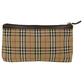 Burberry-Burberrys Nova Check - Bolsa de nailon beige Auth bs6366-Castaño