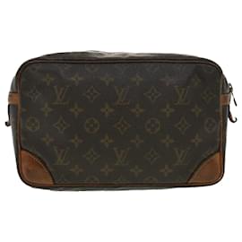 Louis Vuitton-Louis Vuitton Monogram Compiegne 28 Clutch Bag M51845 LV Auth ac1271-Brown