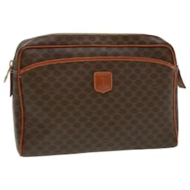 Céline-CELINE Macadam Canvas Clutch Bag Brown Auth ki2485-Brown