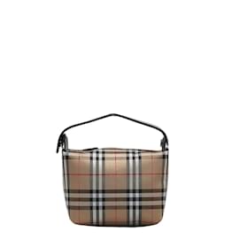 Burberry-House Check Canvas Mini Handbag-Brown