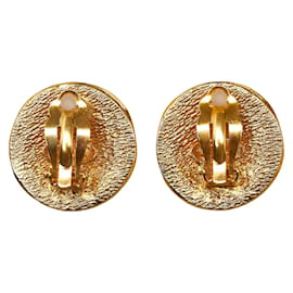 Chanel-31 Rue Cambon Round Clip On Earrings-Golden