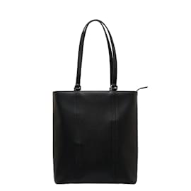 Burberry-Leather Tote Bag-Black