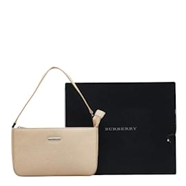 Burberry-Leather Shoulder Bag-White