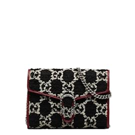 Gucci-GG Tweed Dionysus Wallet On Chain 401231-Black