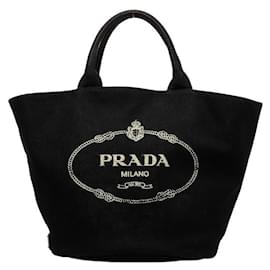 Prada-Eimertasche mit Canapa-Logo-Schwarz