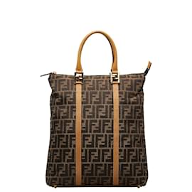 Fendi-Zucca Canvas Tote Bag-Brown